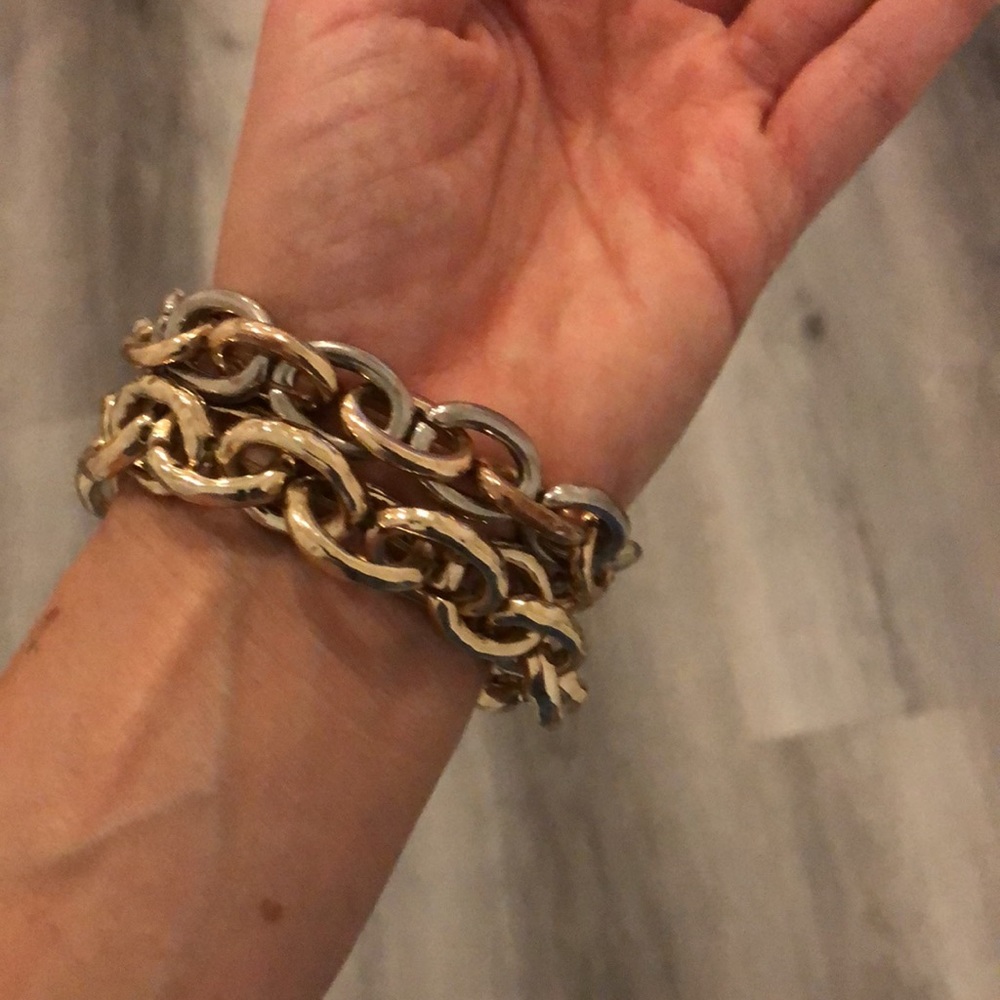 Gold link bracelets - Picture 2 of 2